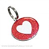 Red Heart Dog Tag (Oval) Glitter